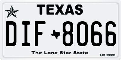TX license plate DIF8066