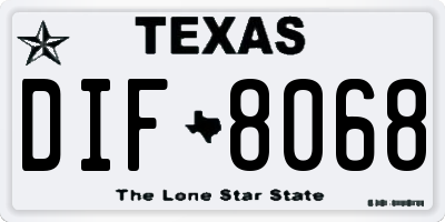 TX license plate DIF8068