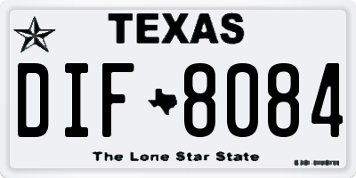 TX license plate DIF8084
