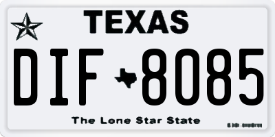 TX license plate DIF8085