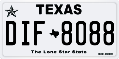 TX license plate DIF8088