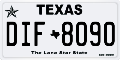TX license plate DIF8090