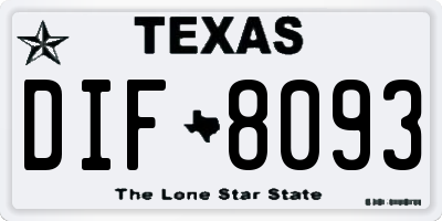 TX license plate DIF8093