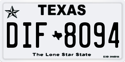 TX license plate DIF8094