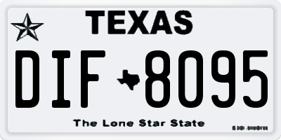 TX license plate DIF8095