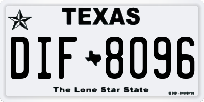TX license plate DIF8096