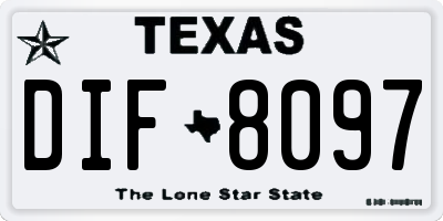 TX license plate DIF8097