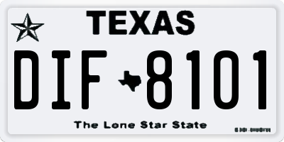 TX license plate DIF8101