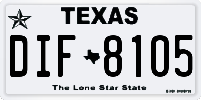 TX license plate DIF8105