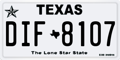 TX license plate DIF8107