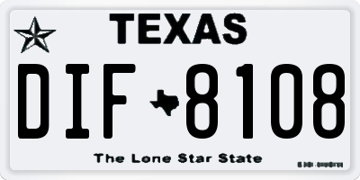 TX license plate DIF8108