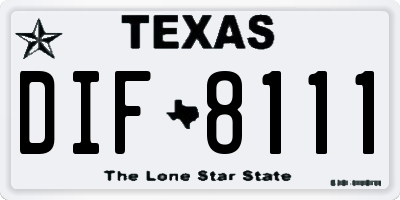 TX license plate DIF8111