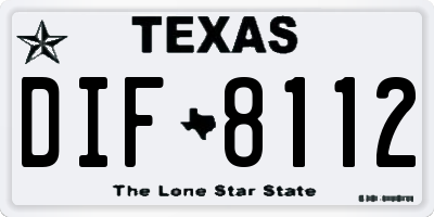 TX license plate DIF8112