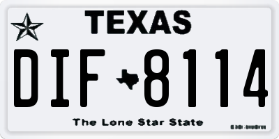 TX license plate DIF8114