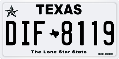 TX license plate DIF8119