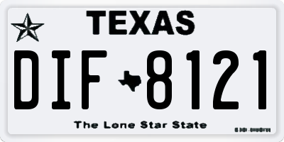 TX license plate DIF8121