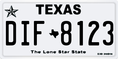 TX license plate DIF8123