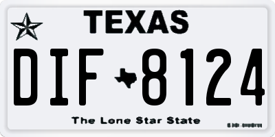 TX license plate DIF8124