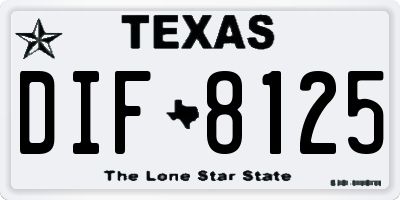 TX license plate DIF8125