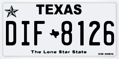 TX license plate DIF8126
