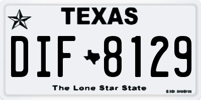 TX license plate DIF8129