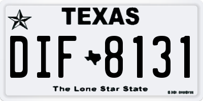 TX license plate DIF8131
