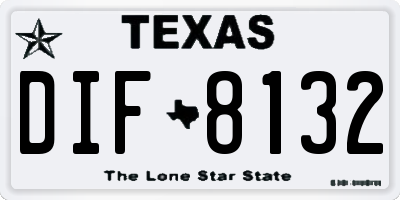 TX license plate DIF8132
