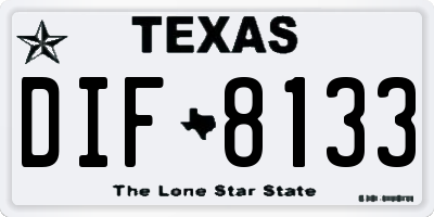 TX license plate DIF8133
