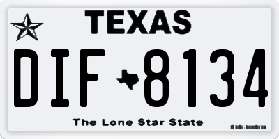TX license plate DIF8134