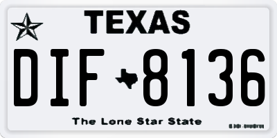 TX license plate DIF8136