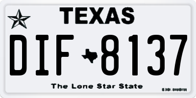 TX license plate DIF8137