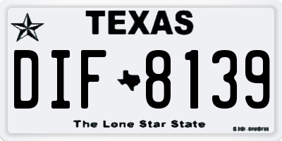 TX license plate DIF8139
