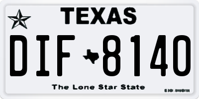 TX license plate DIF8140