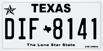 TX license plate DIF8141