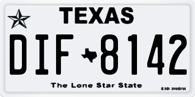 TX license plate DIF8142