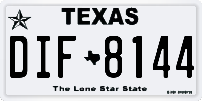 TX license plate DIF8144