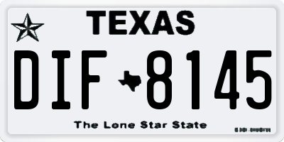 TX license plate DIF8145