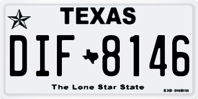 TX license plate DIF8146