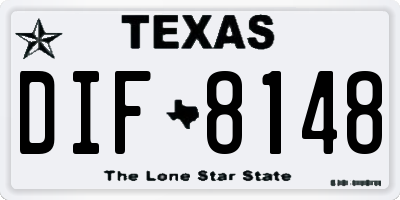 TX license plate DIF8148