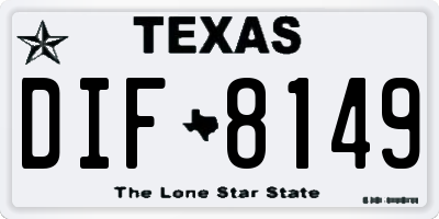 TX license plate DIF8149