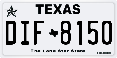 TX license plate DIF8150