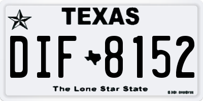 TX license plate DIF8152