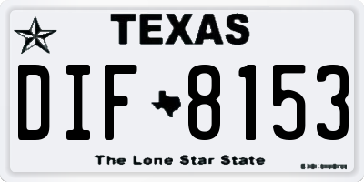 TX license plate DIF8153