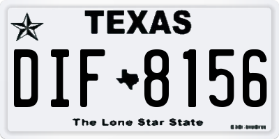 TX license plate DIF8156