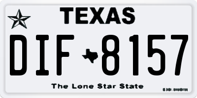 TX license plate DIF8157