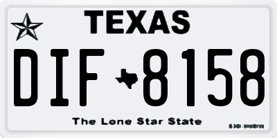 TX license plate DIF8158