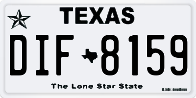 TX license plate DIF8159