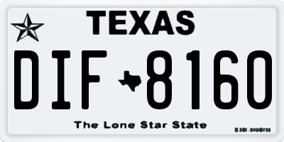 TX license plate DIF8160
