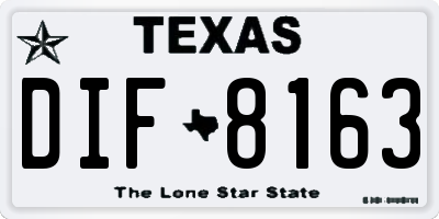 TX license plate DIF8163