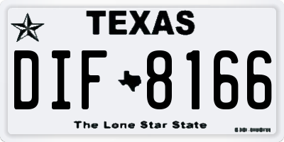 TX license plate DIF8166